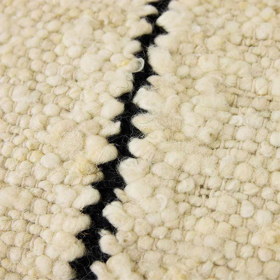 Natural wool stripete pute 30x50 cm, White HKliving