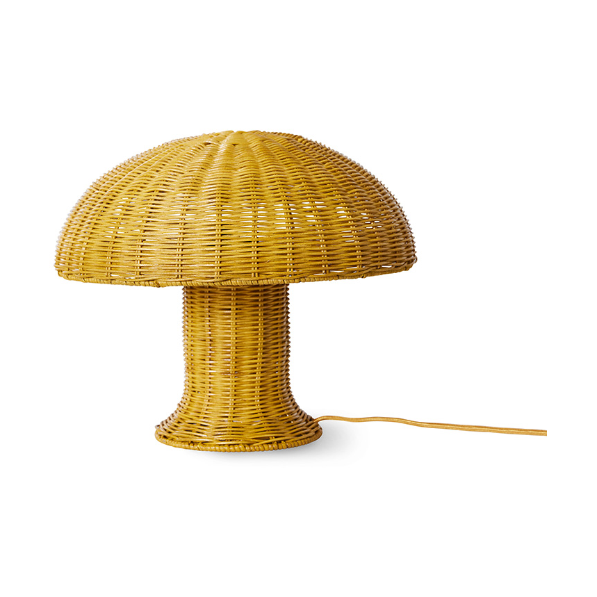 Bilde av HKliving Rattan bordlampe Mustard