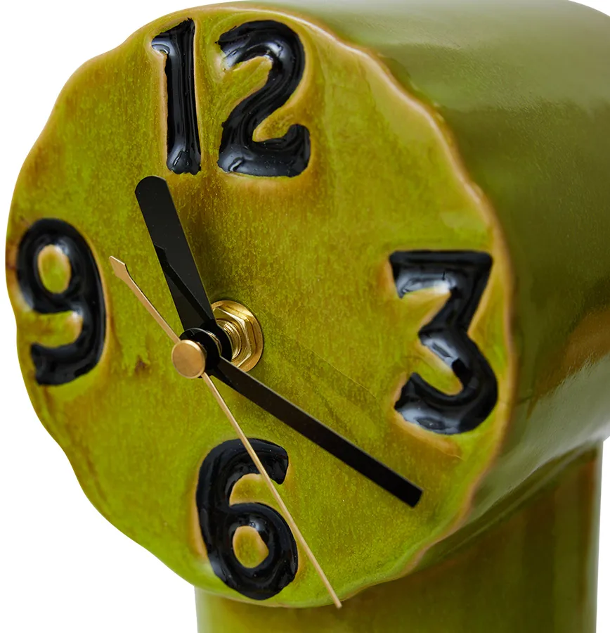 Retro keramikkklokke 18 cm, Olive HKliving