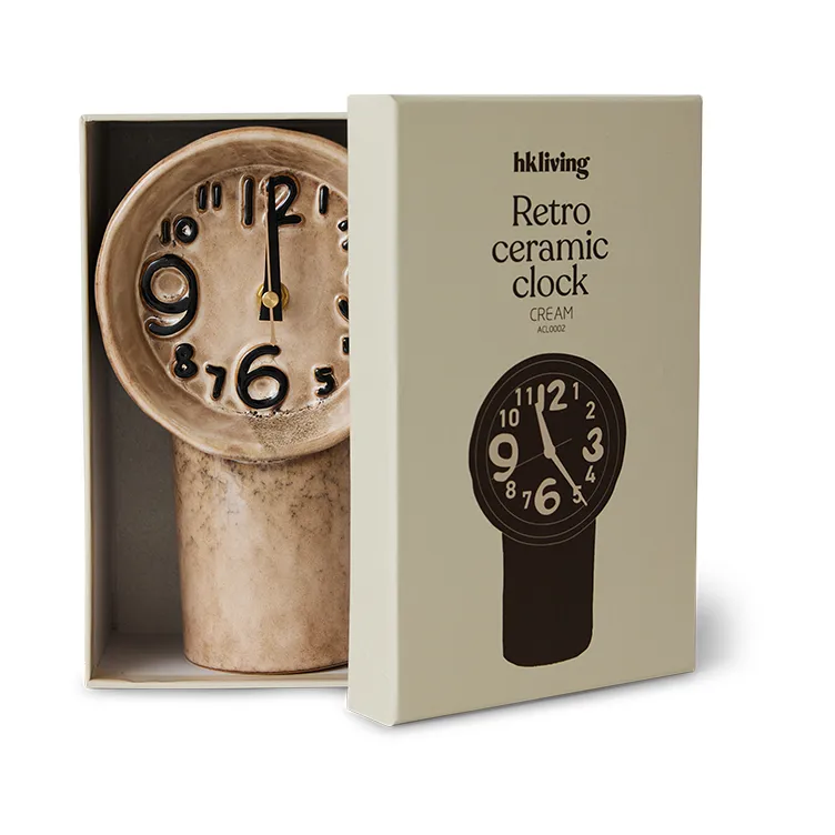 Retro keramikkklokke 23,5 cm, Cream HKliving
