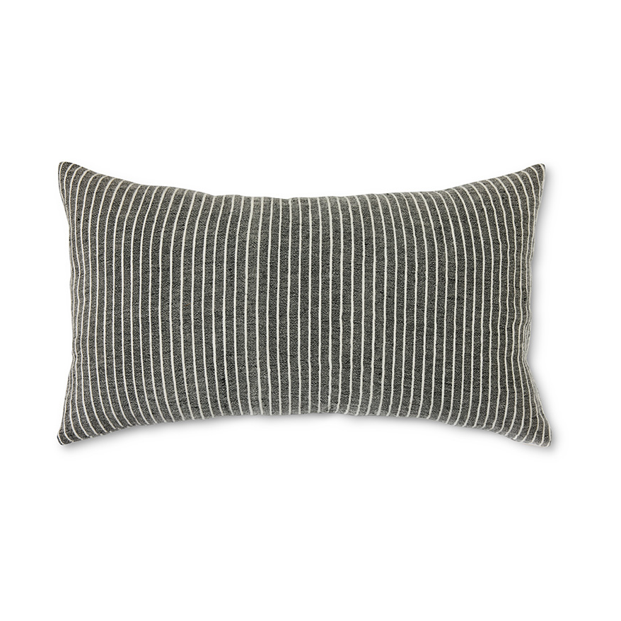 Bilde av HKliving Striped monochrome pute 40x70 cm Grey