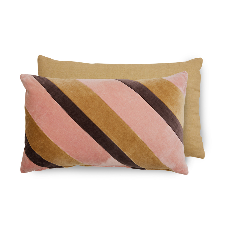 Bilde av HKliving Striped velvet pute 30x50 cm Sunkissed