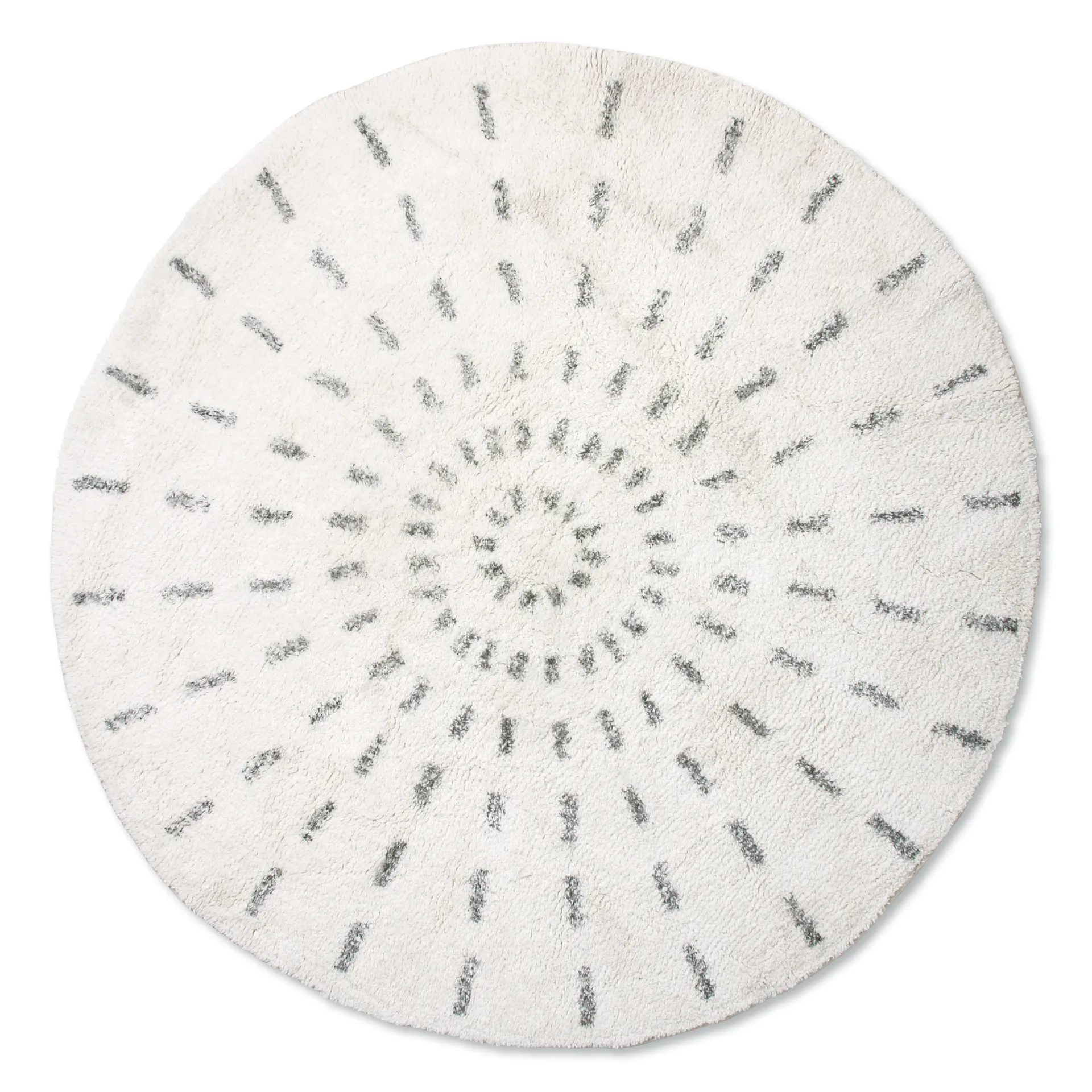 Swirl baderomsmatte Ø120 cm, Svart-hvit HKliving