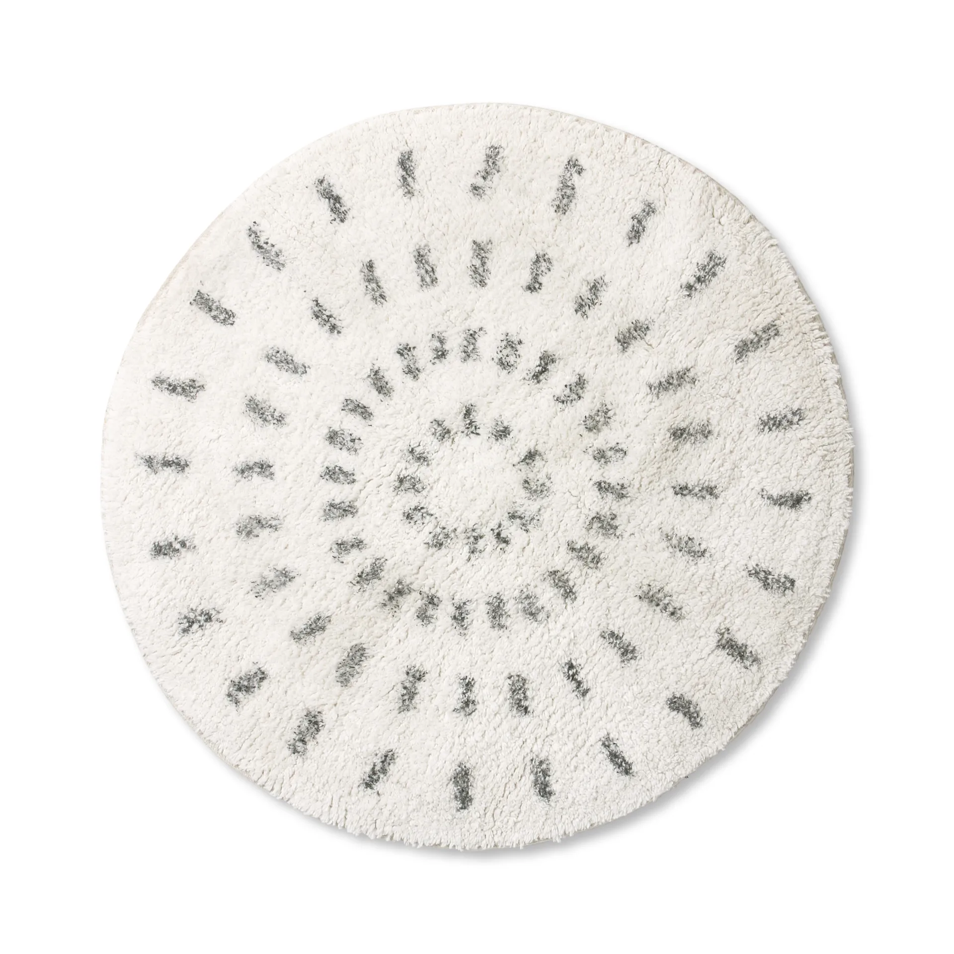 Swirl baderomsmatte Ø60 cm, Svart-hvit HKliving