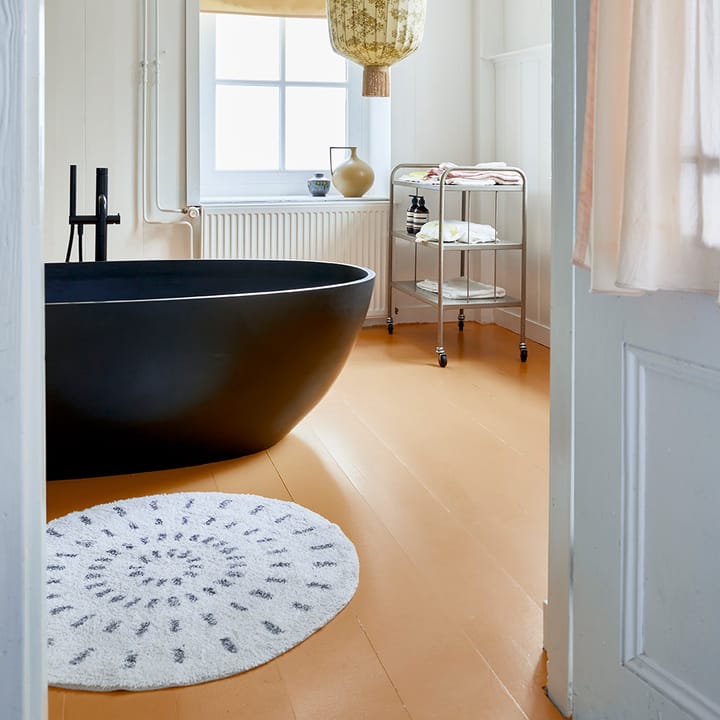Swirl baderomsmatte Ø60 cm, Svart-hvit HKliving