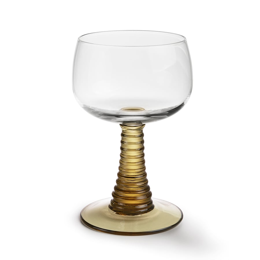 HKliving Swirl Vinglass Ø8,5x13,5 cm Grønn