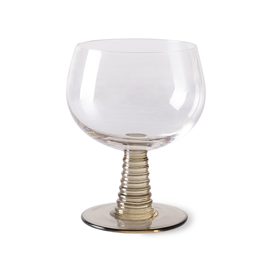 HKliving Swirl Vinglass Lav 35 cl Ø10x12 cm Grønn