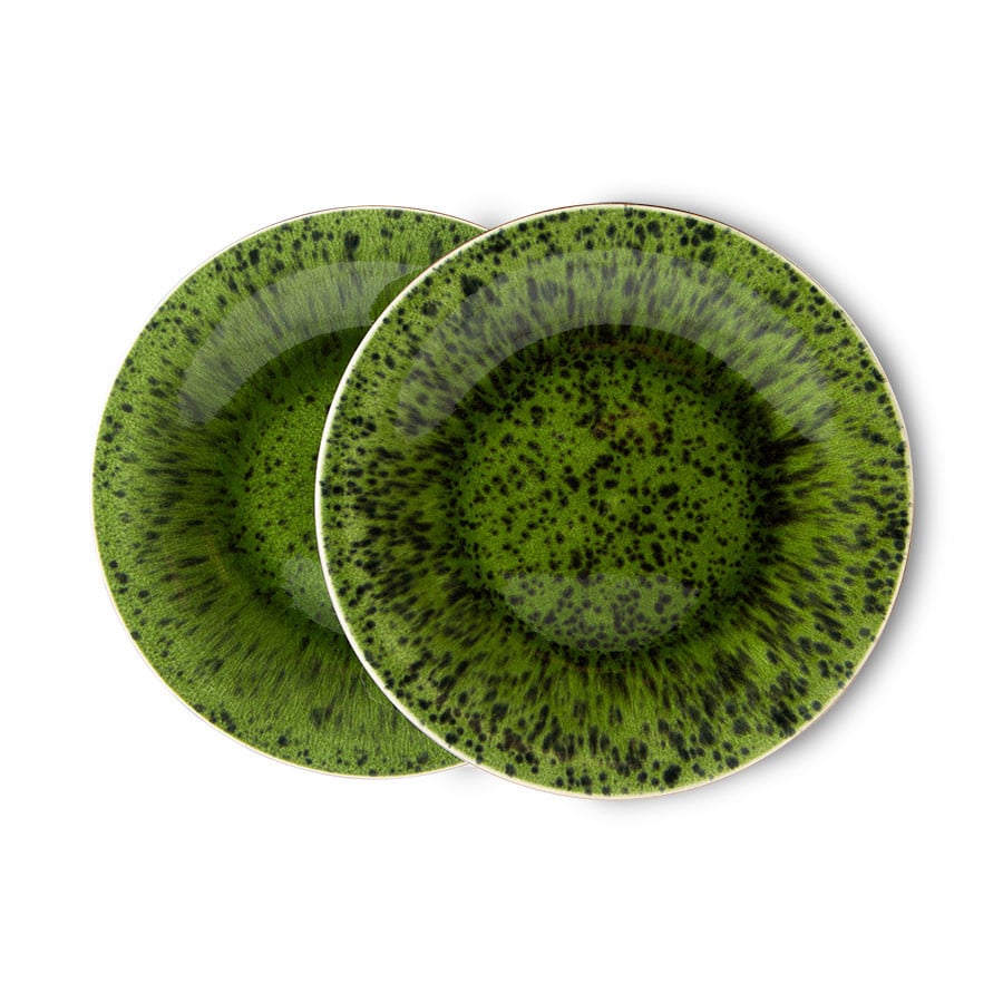 HKliving The Emeralds tallerken 2-pakning Ø21,6 cm Grønn