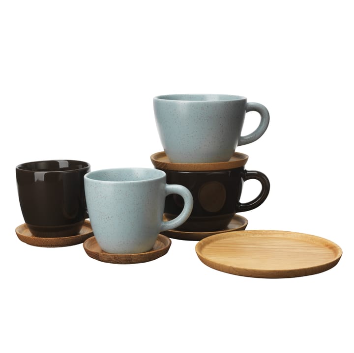 Höganäs kaffekrus med skål - bark blank - Höganäs Keramik