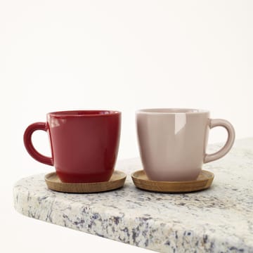 Höganäs kaffekrus med skål - eplerød blank - Höganäs Keramik