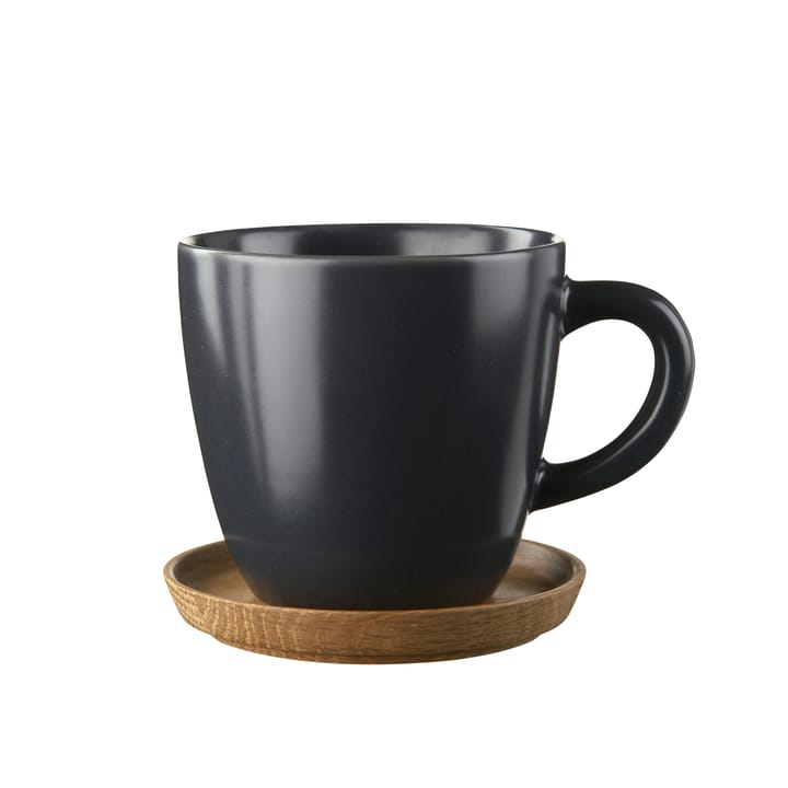 Höganäs kaffekrus med skål - grafittgrå matt - Höganäs Keramik