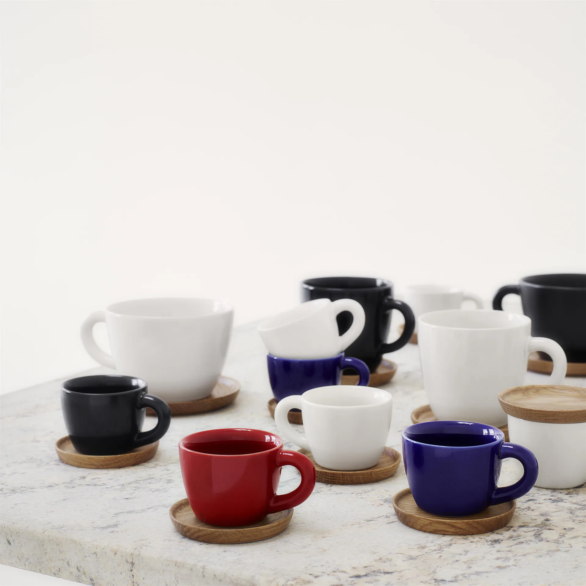 Höganäs kaffekrus med skål, grafittgrå matt Höganäs Keramik