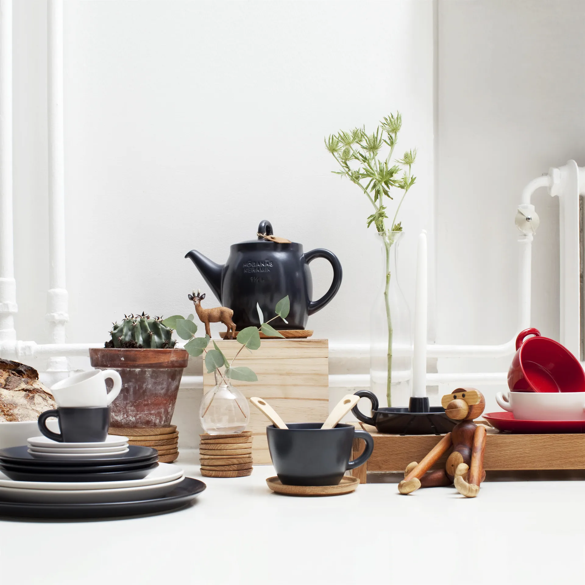 Höganäs tekanne, hvit blank Höganäs Keramik