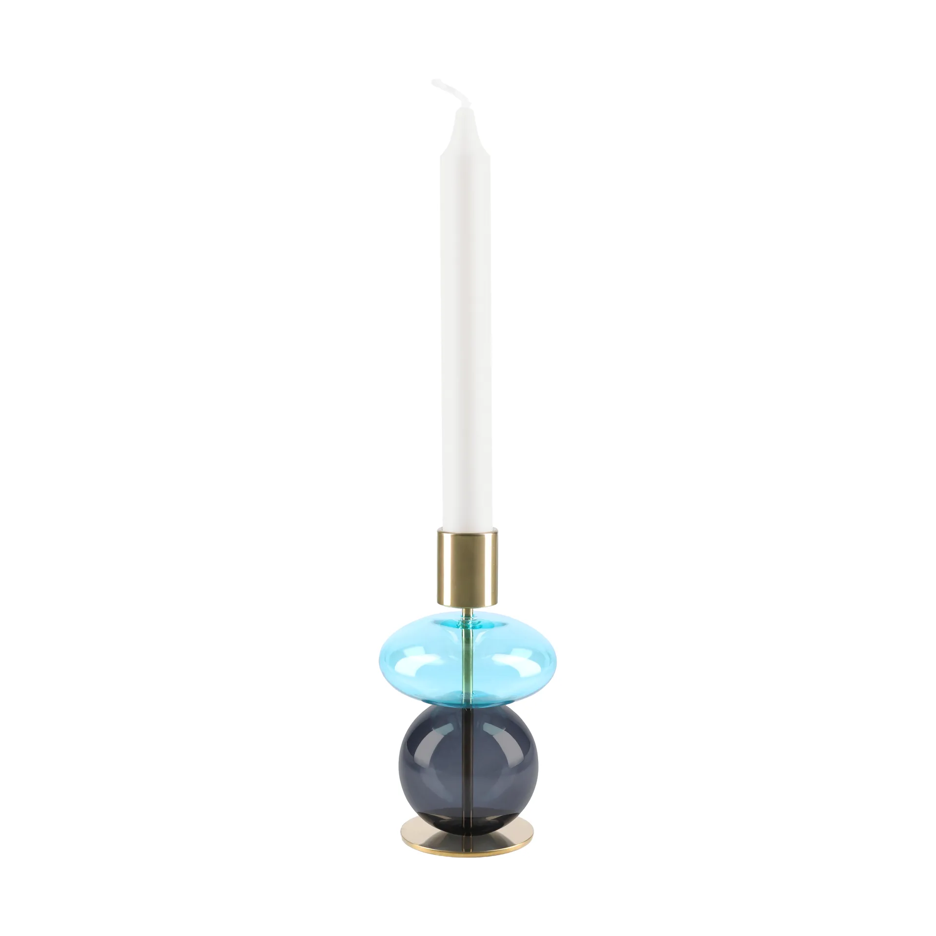 Bubble lysestake 14 cm, Blå-smoke Holmegaard