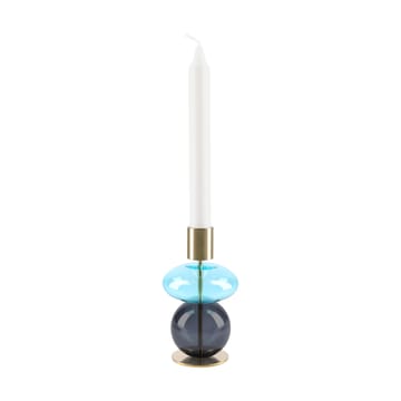 Bubble lysestake 14 cm - Blå-smoke - Holmegaard