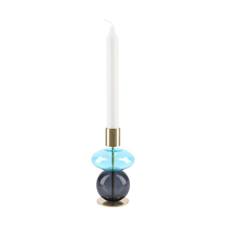 Bubble lysestake 14 cm, Blå-smoke Holmegaard