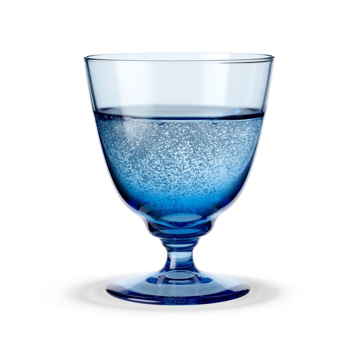 Flow glass på fot 35 cl, Blå Holmegaard