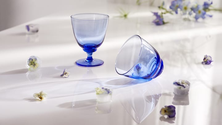 Flow glass på fot 35 cl - Mørkeblå - Holmegaard