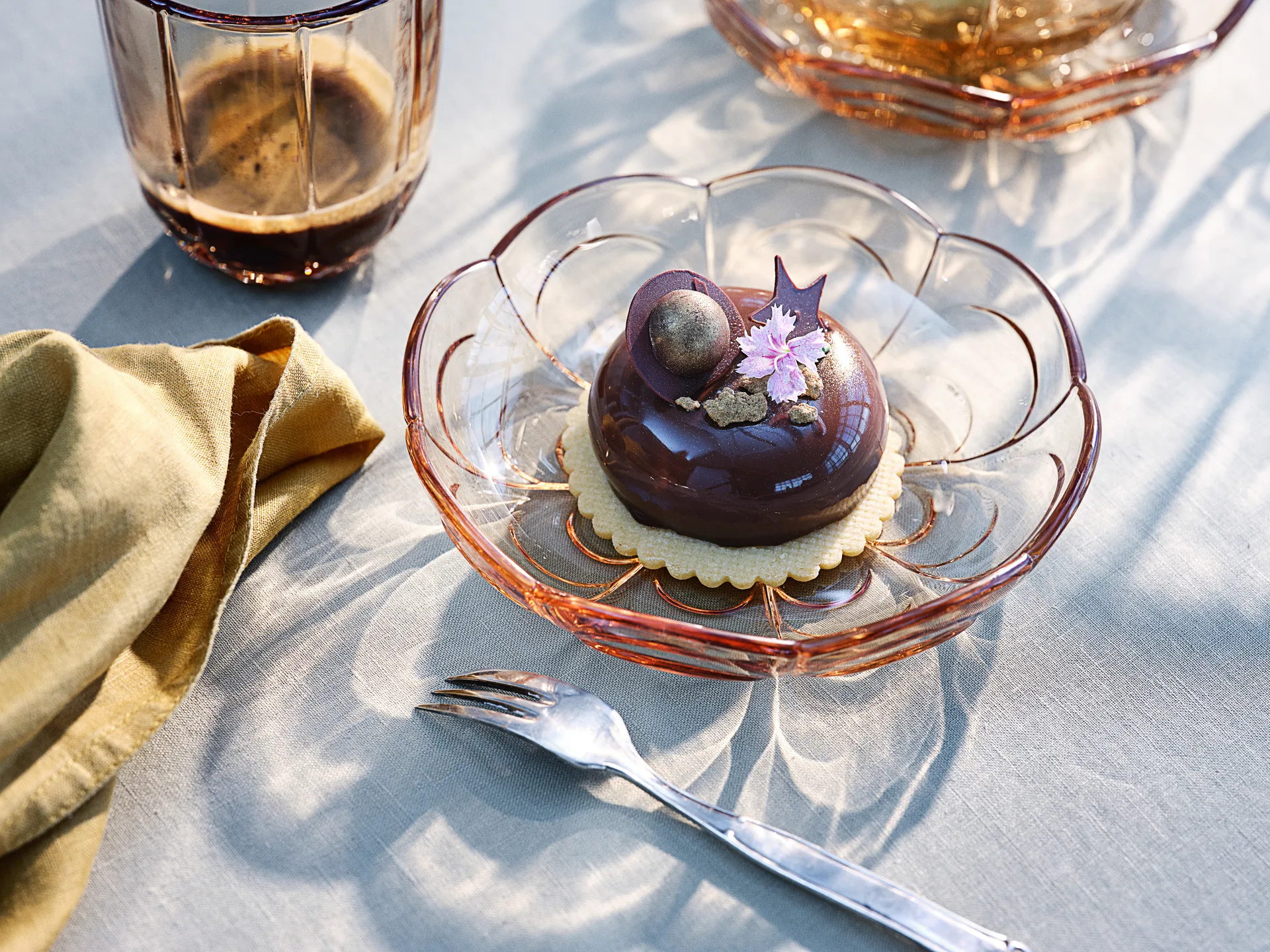 Lily desserttallerken Ø 16 cm 2-pakning, Toffee rose Holmegaard