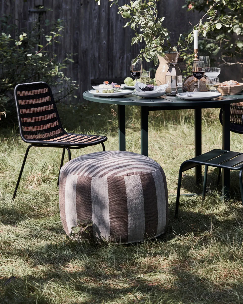 Alfo puff Ø60x40 cm, Brun-hvit House Doctor