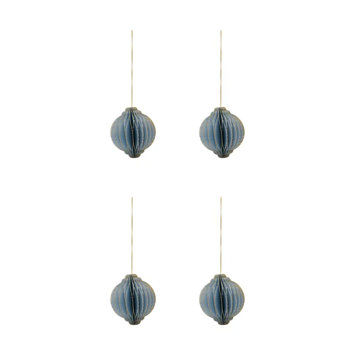 Alsta juleanheng 4-pk - Lyseblå, Ø8 cm - House Doctor
