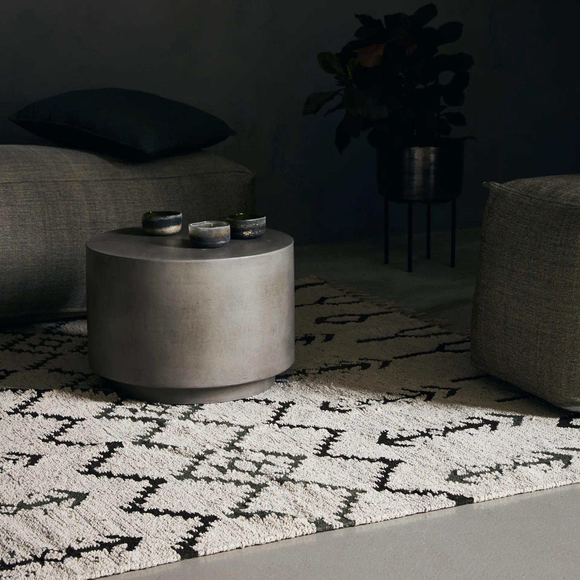 Arte gulvteppe 180x180 cm, Off-white House Doctor