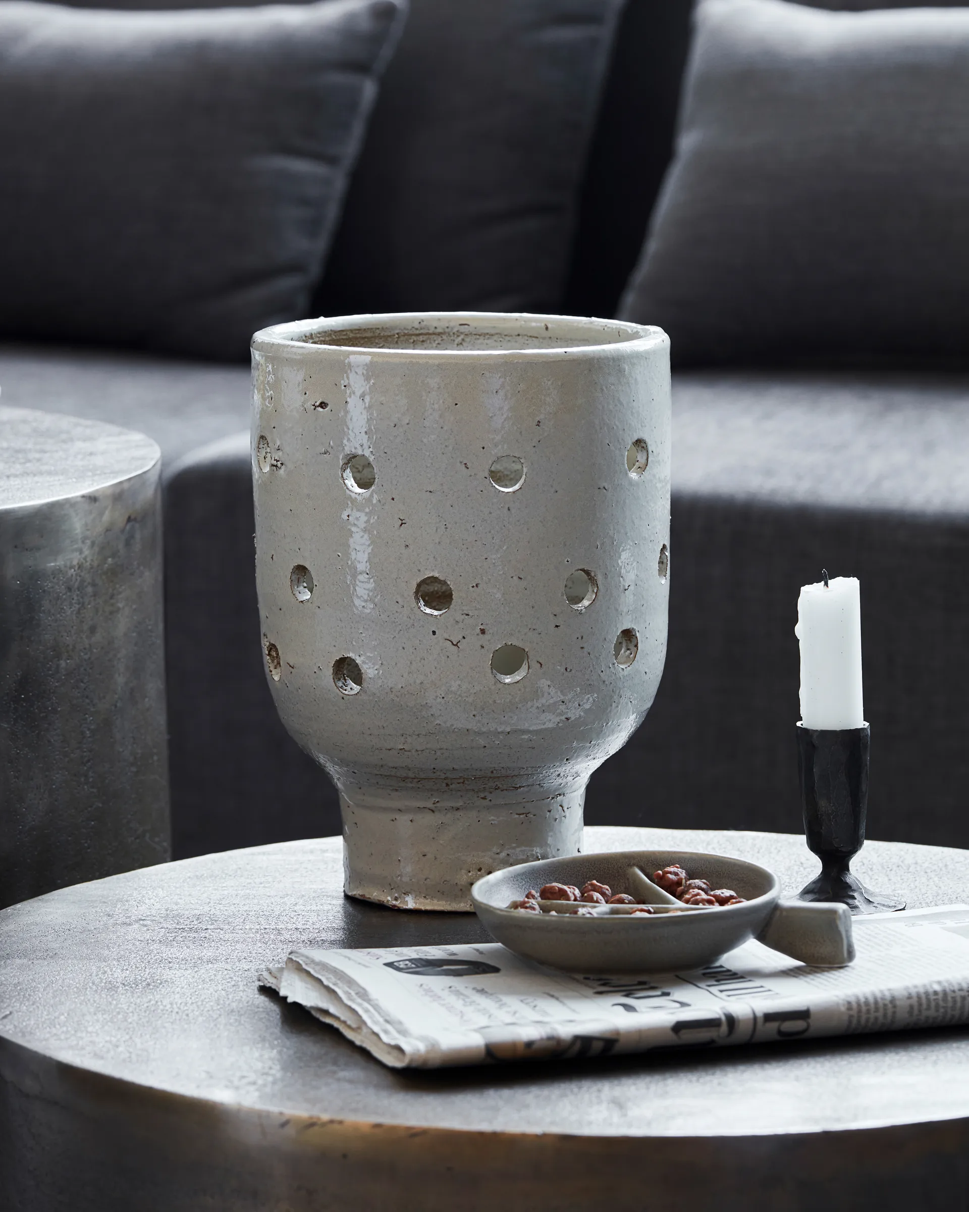 Artist telysholder Ø 15 cm, Beige House Doctor