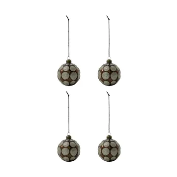 Auro julekule Ø8 cm 4-pk - Brun - House Doctor