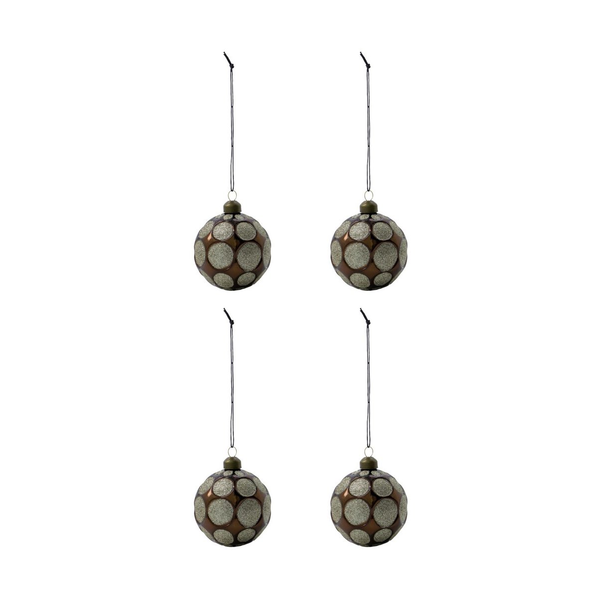 House Doctor Auro julekule Ø8 cm 4-pk Brun
