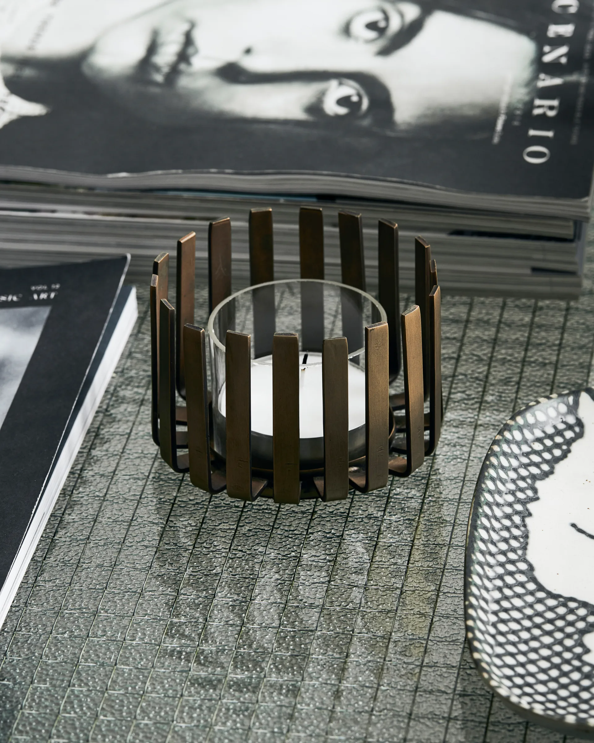 Bars telysholder Ø 10 cm, Antikk messing House Doctor