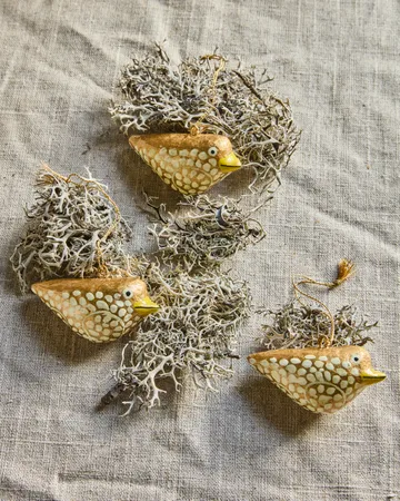 Bird påskeoppheng 3-pakning - Gul - House Doctor