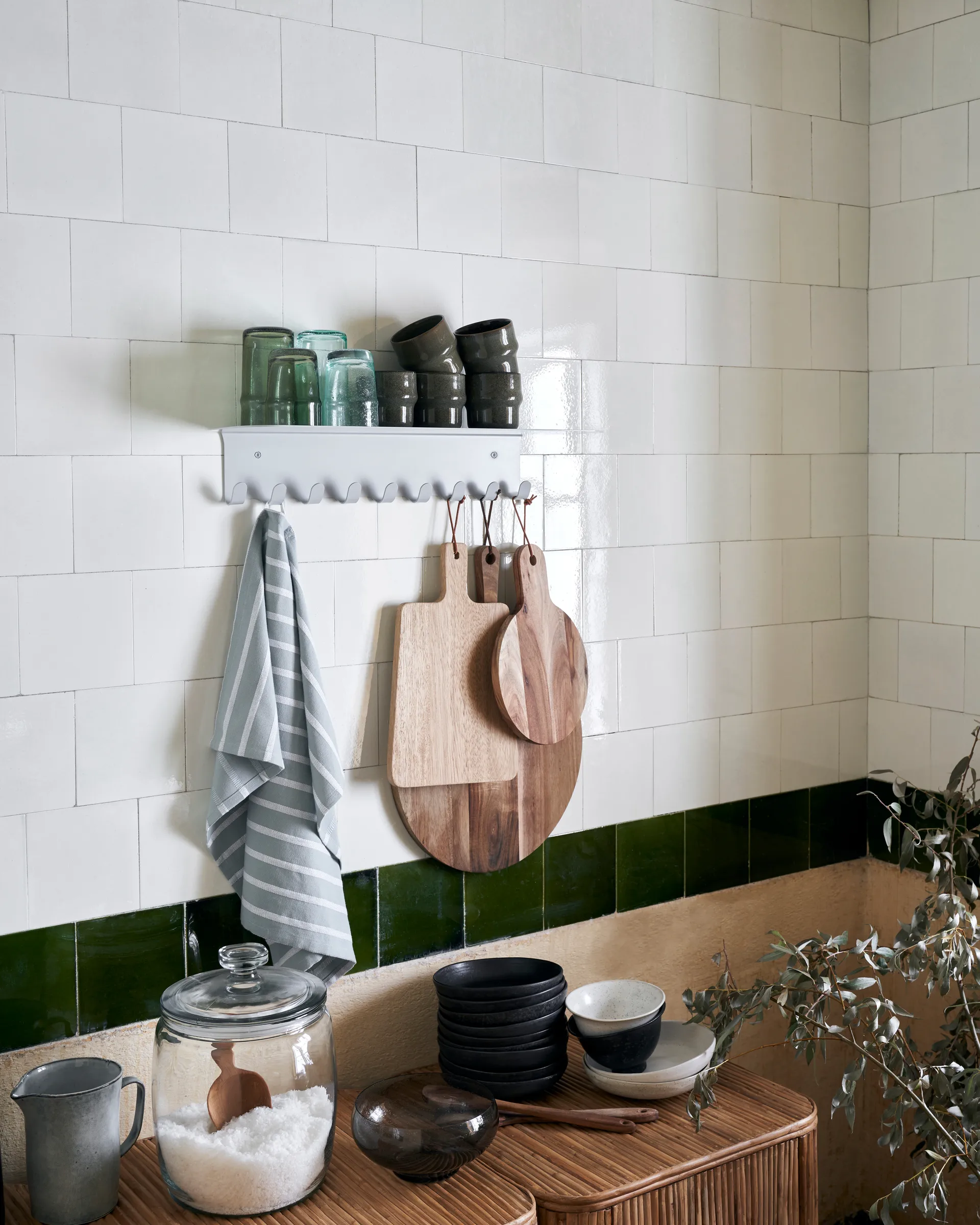 Book hengere 9 kroker 18x60 cm, Lysegrå House Doctor