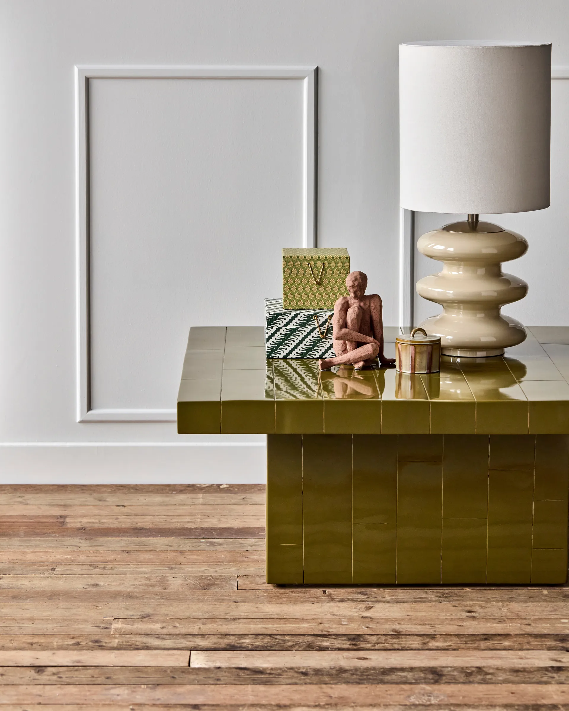 Brick sofabord 100x100x44 cm, Grønn House Doctor