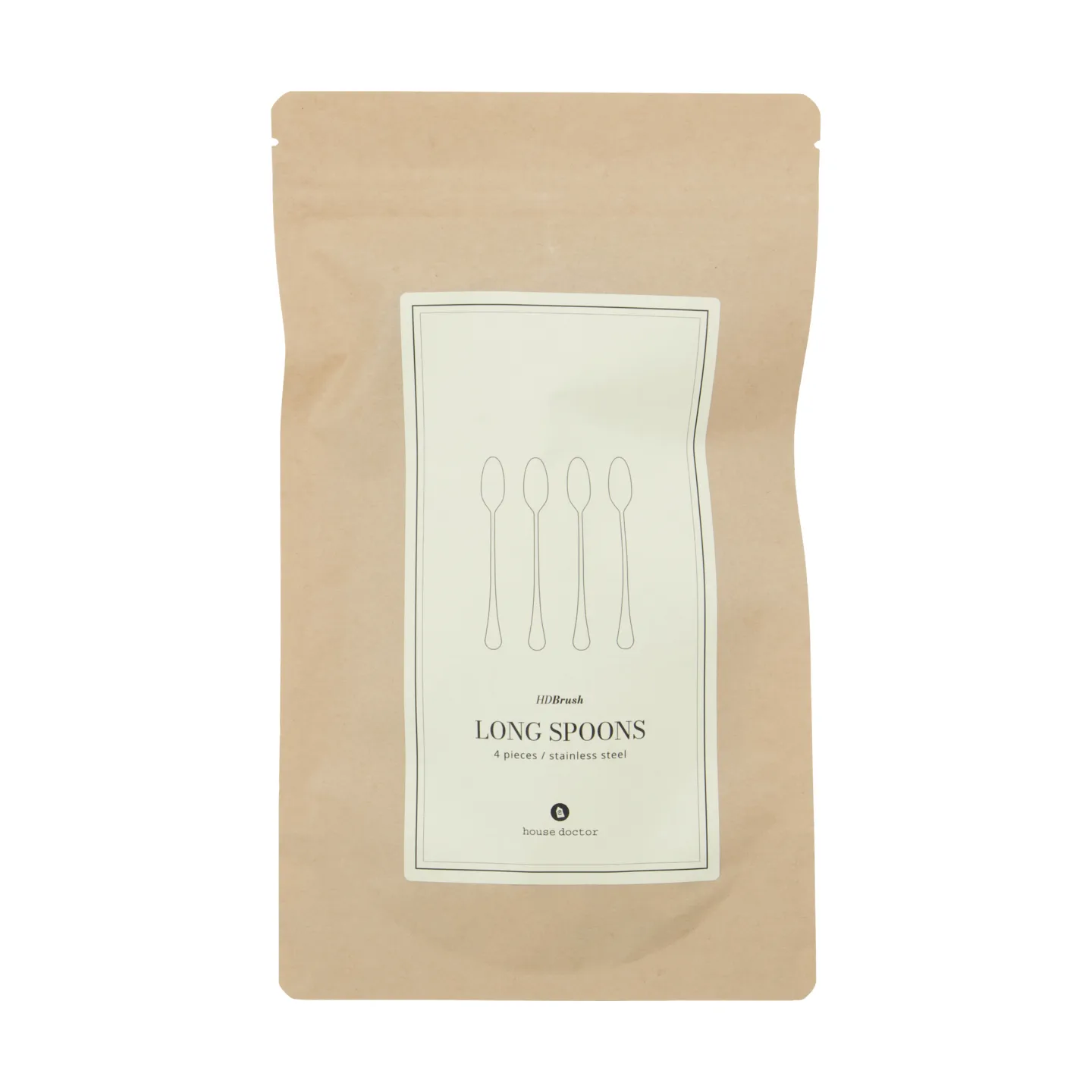 Brush lang skje 4-pakning, Silver finish House Doctor