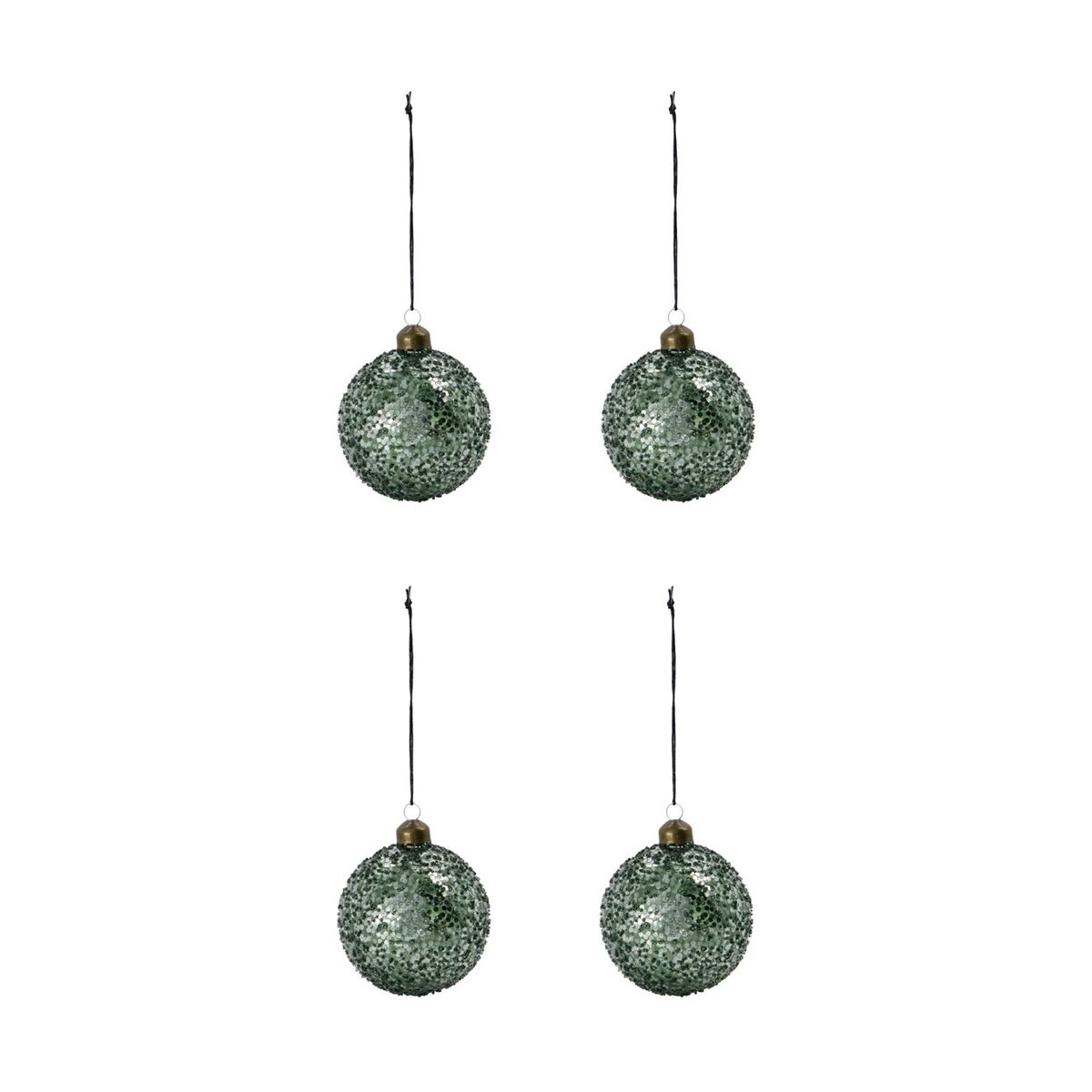 House Doctor Chosen julekule Ø8 cm 4-pk Grønn