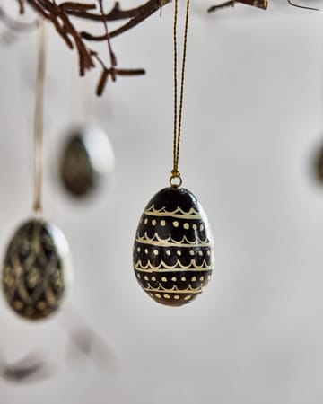 Deco påskeegg 3 cm, 6 deler - Black-offwhite - House Doctor