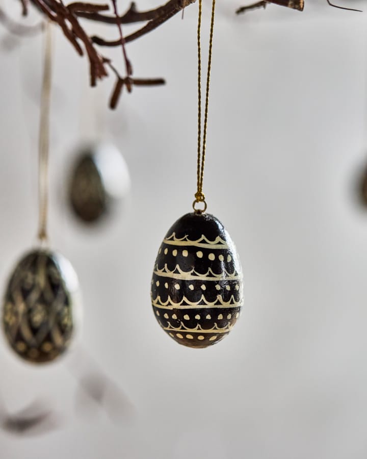 Deco påskeegg 3 cm, 6 deler, Black-offwhite House Doctor