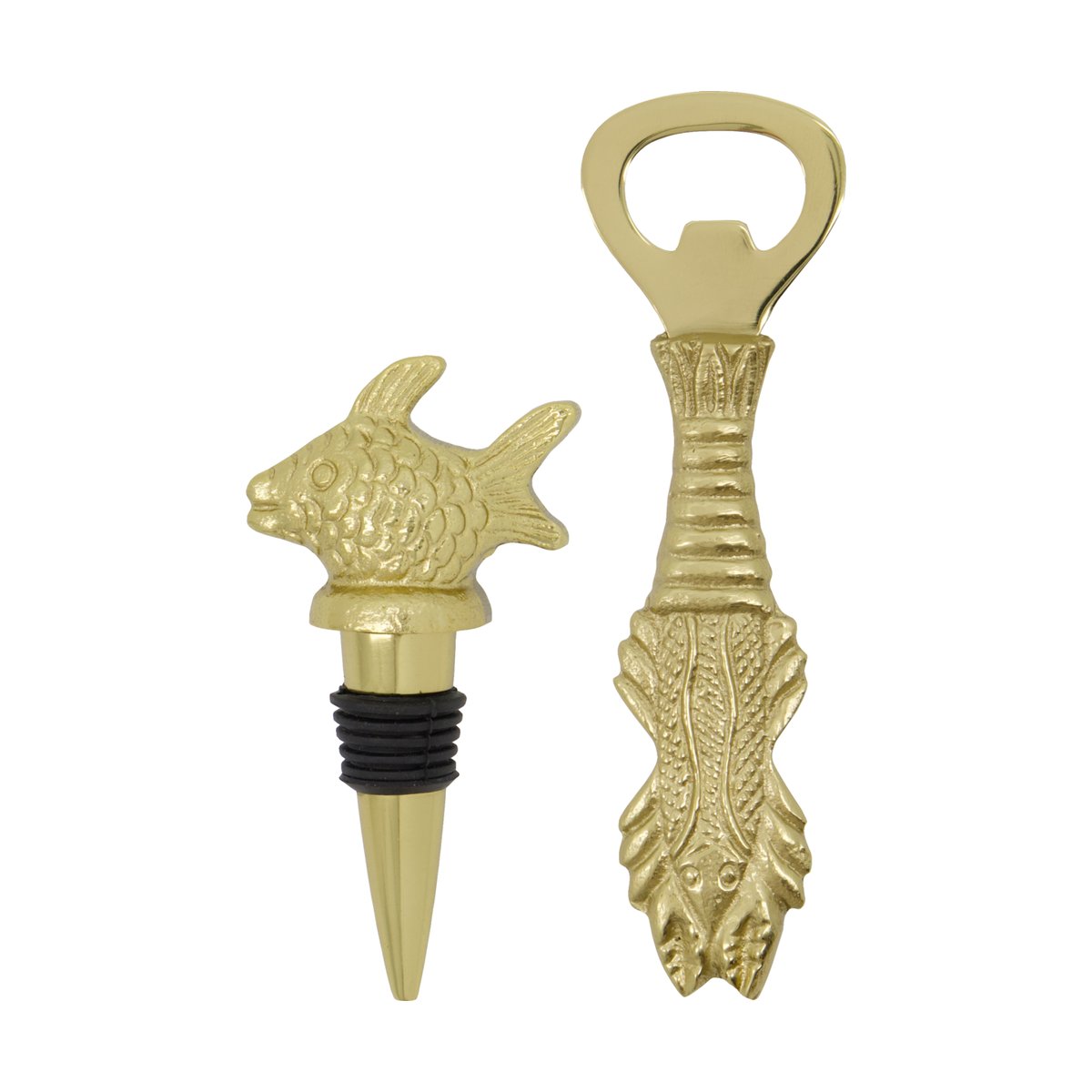 House Doctor Fish barsett 2 deler Antikk gull | Skandinavisk Design | Vinutstyr & Barutstyr | Gullfarge