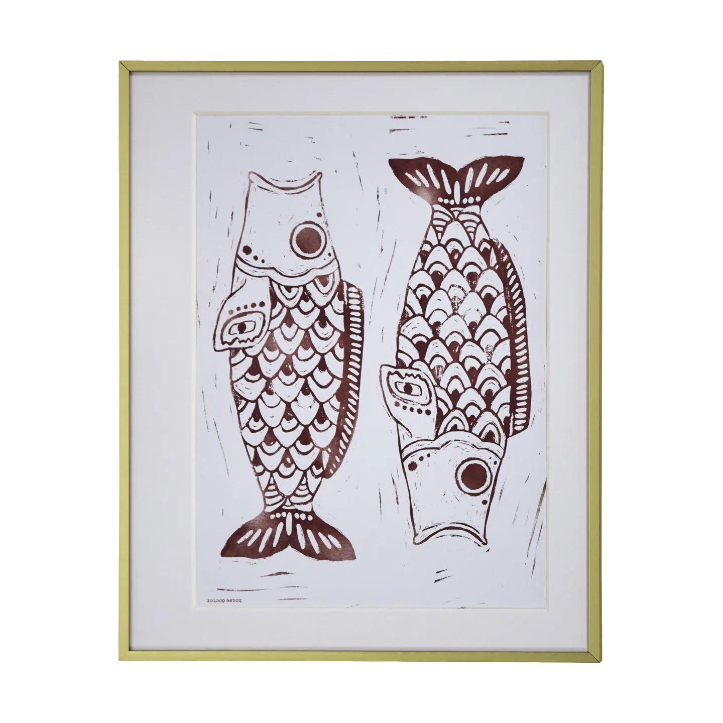 Fish wall art maleri 40x50 cm, Burgunder House Doctor