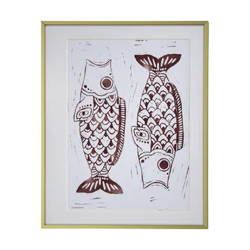 Fish wall art maleri 40x50 cm - Burgunder - House Doctor