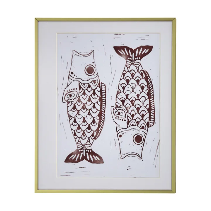Fish wall art maleri 40x50 cm - Burgunder - House Doctor