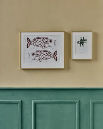 Fish wall art maleri 40x50 cm - Burgunder - House Doctor