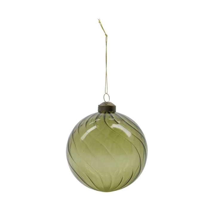 Fluted juletrekule Ø 10 cm, Grønn House Doctor
