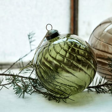 Fluted juletrekule Ø 10 cm - Grønn - House Doctor