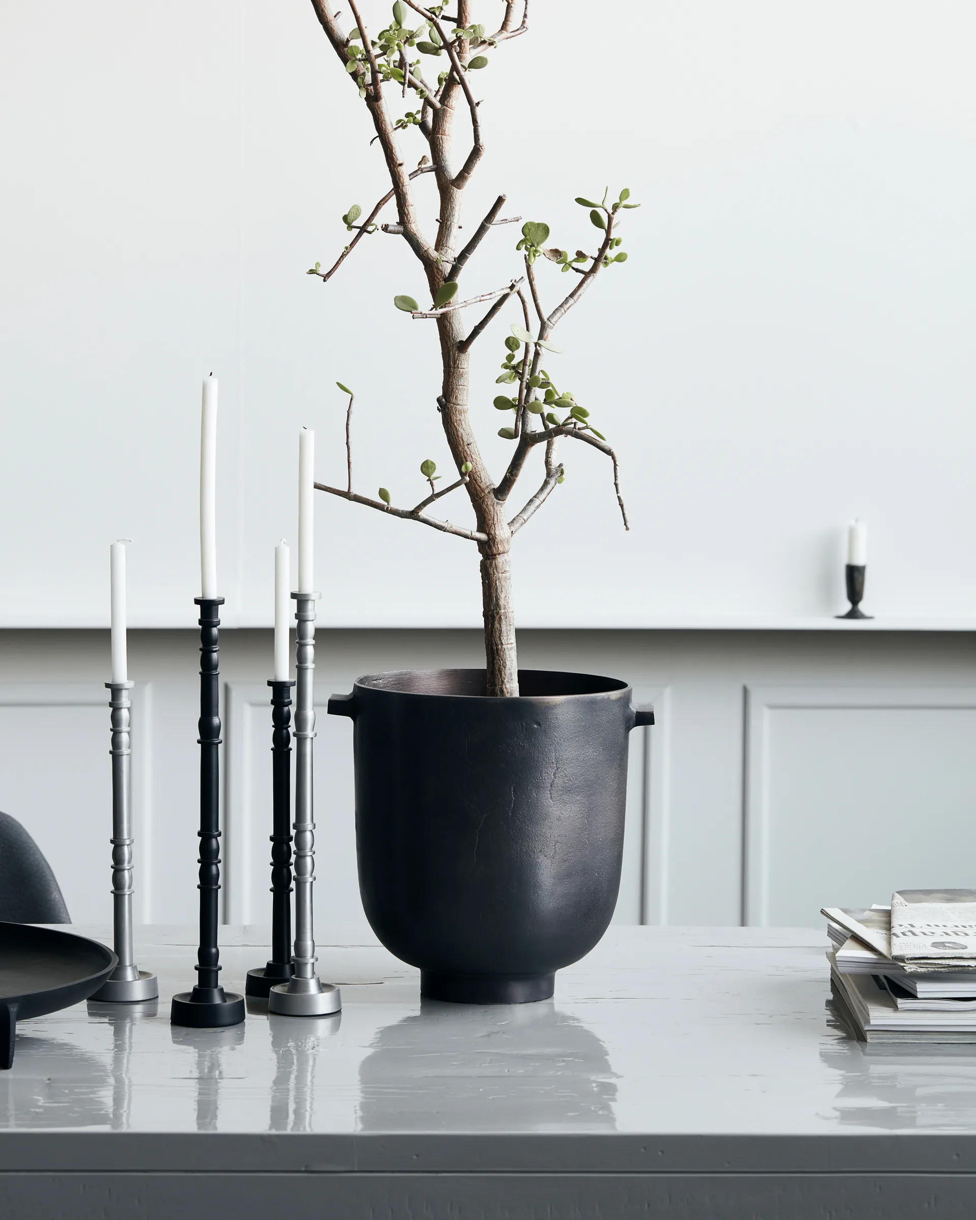 Foem blomsterkrukke Ø 25 cm, Browned brass House Doctor