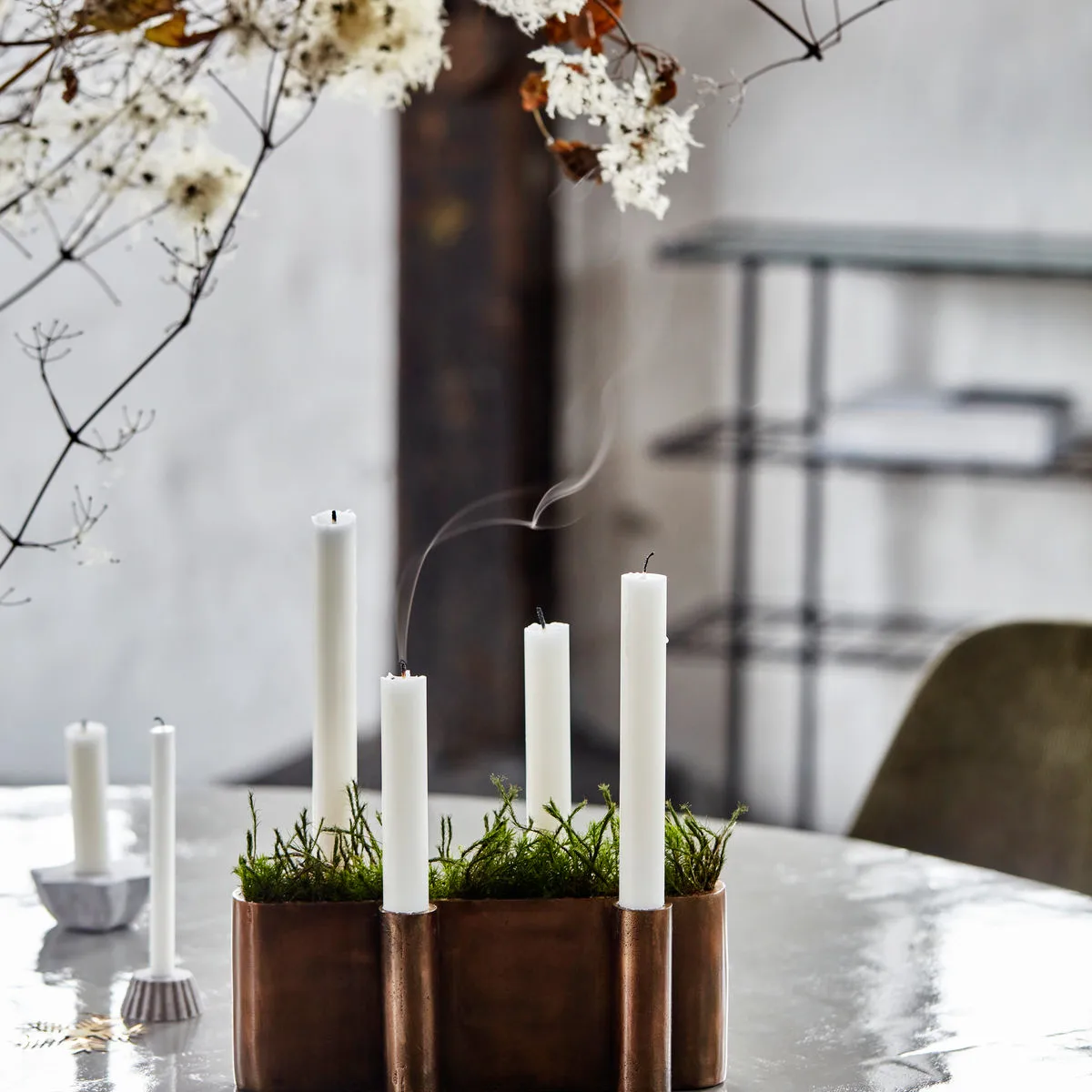 Four adventslysestake oval, Antikk messing House Doctor