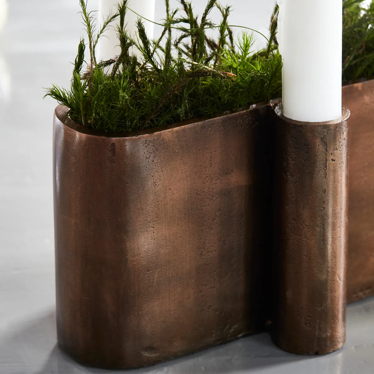 Four adventslysestake oval, Antikk messing House Doctor