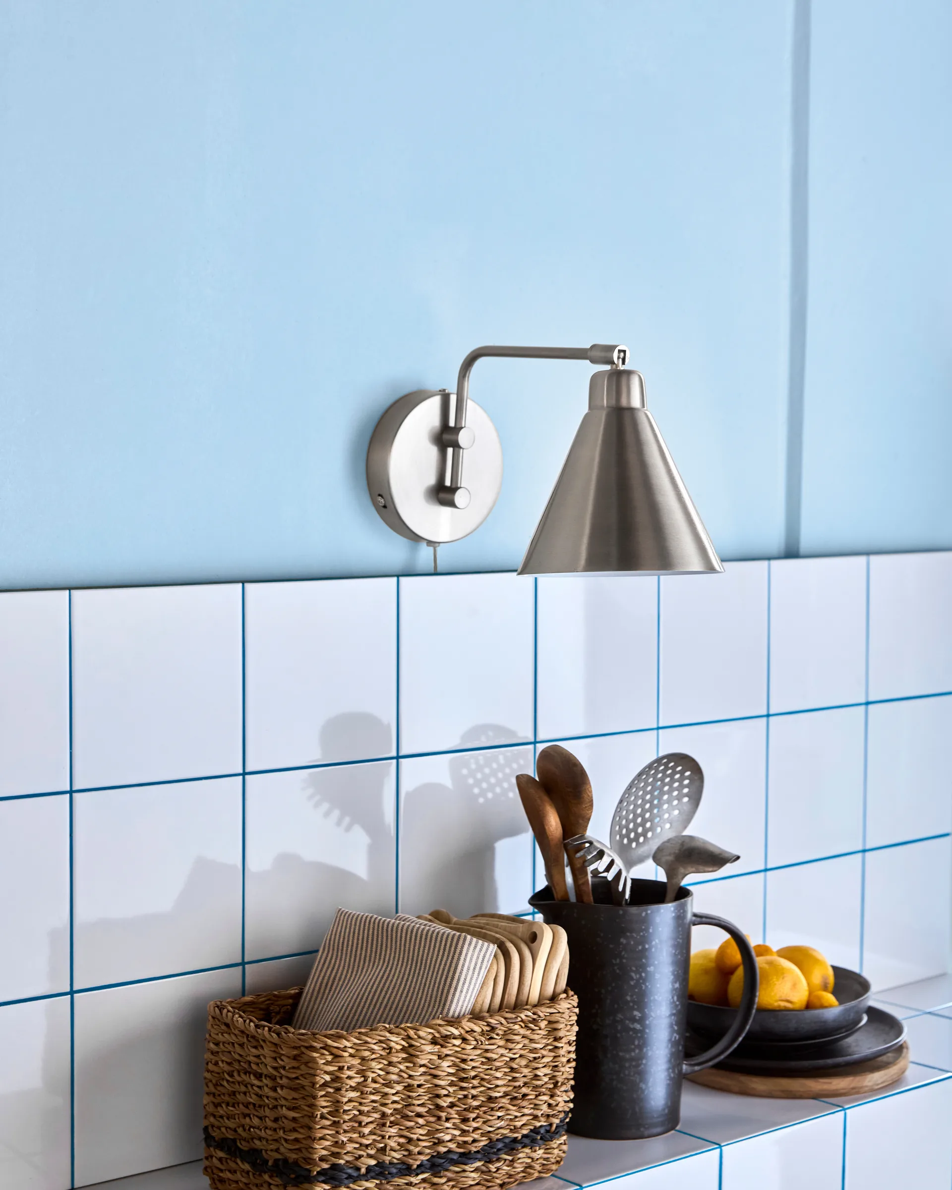 Game vegglampe børstet silver, Liten, 30 cm House Doctor