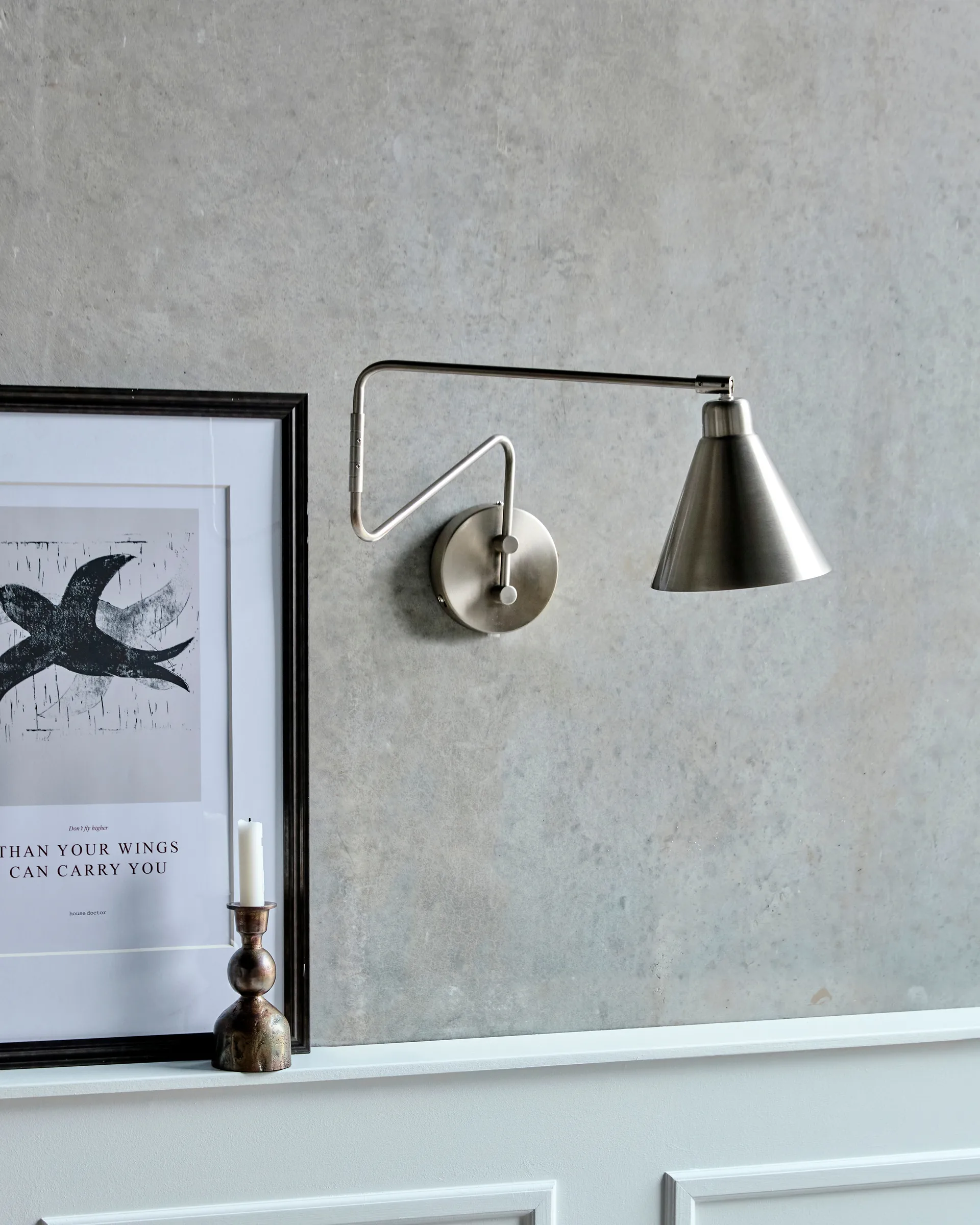 Game vegglampe børstet silver, Stor, 76 cm House Doctor