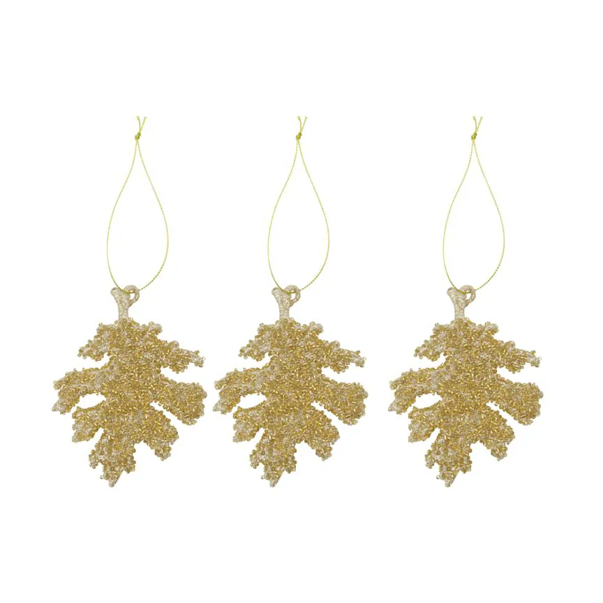 Gliz juletreanheng 10,5 cm 3-pakning, Gullglitter House Doctor